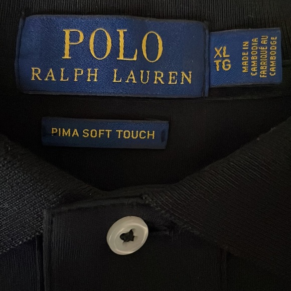 Polo by Ralph Lauren Short Sleeve Polo Shirt, Black w/ White Pony, XL - Picture 3 of 3